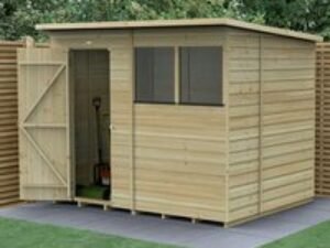 8' x 6' Forest Beckwood 25yr Guarantee Shiplap Pressure Treated Pent Wooden Shed (2.52m x 2.03m)