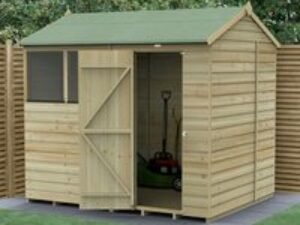 8' x 6' Forest Beckwood 25yr Guarantee Shiplap Pressure Treated Reverse Apex Wooden Shed (2.42m x 1.99m)