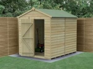 8' x 6' Forest Beckwood 25yr Guarantee Shiplap Pressure Treated Windowless Apex Wooden Shed (2.42m x 1.99m)