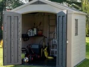 8' x 8' Keter Factor Plastic Garden Shed (2.57m x 2.55m)