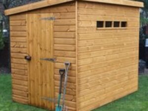 8' x 8' Traditional Shiplap Pent Security Wooden Garden Shed (2.44m x 2.44m)