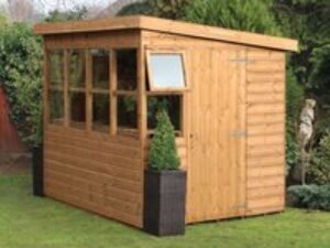 8' x 8' Traditional Shiplap Sun Pent 8' Gable Wooden Garden Shed (2.43m x 2.43m)