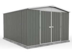 9'10 x 12' Absco Regent Double Door Metal Shed - Grey (3m x 3.66m)