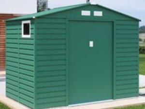 9' x 7' Lotus Hypnos Apex Metal Shed - Green (2.77m x 1.95m)