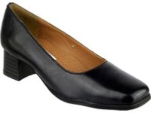 Amblers Walford Ladies Shoes Leather Court Black Size 4.5