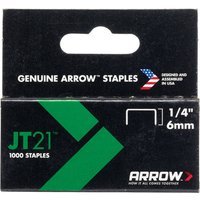 Arrow Staples for JT21 / T27 Staple Guns 6mm Pack of 1000