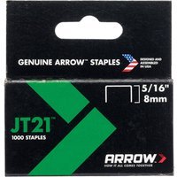 Arrow Staples for JT21 / T27 Staple Guns 8mm Pack of 1000