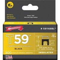 Arrow T59 Insulated Staples 6mm Black Pack of 300
