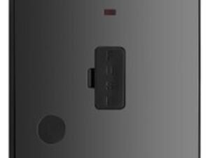 BG Evolve Black Chrome Unswitched 13A Fused Connection Unit with Power Led Indicator & Flex Outlet