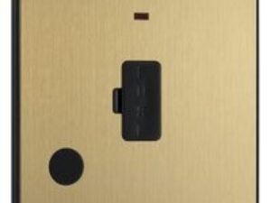 BG Evolve Brushed Brass 13A Unswitched Fused Connection Unit with Power Led Indicator & Flex Outlet