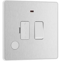 BG Evolve Brushed Steel 13A Switched Fused Connection Unit with Power Led Indicator & Flex Outlet