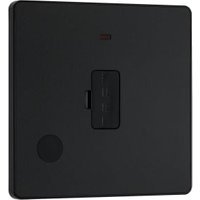 BG Evolve Matt Black 13A Unswitched Fused Connection Unit with Power Led Indicator & Flex Outlet