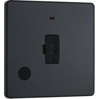 BG Evolve Matt Grey 13A Unswitched Fused Connection Unit with Power Led Indicator & Flex Outlet