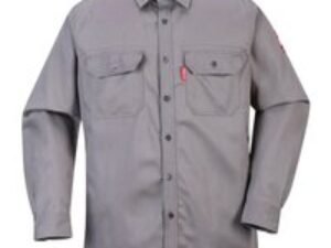 Biz Flame Mens Flame Resistant Work Shirt Grey 2XL