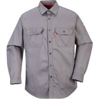 Biz Flame Mens Flame Resistant Work Shirt Grey S