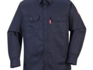 Biz Flame Mens Flame Resistant Work Shirt Navy 2XL