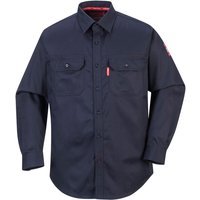 Biz Flame Mens Flame Resistant Work Shirt Navy 2XL