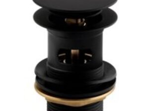 Bristan W BASIN04 Blk Round Basin Clicker Waste Slotted Black