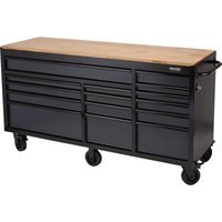 Bunker 15 Drawer Workbench Tool Roller Cabinet Black / Grey
