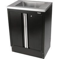 Bunker Modular 2 Door Floor Cabinet and Sink Black