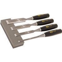 CK 4 Piece Bevel Edge Wood Chisel Set and Sharpening Stone