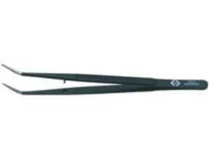 CK Precision Universal Bent Fine Tip Black Coated Tweezers