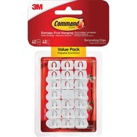 Command Adhesive Strip Decorating Clips White Pack of 40
