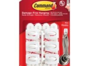 Command Adhesive Strip Mini Hooks White Pack of 6