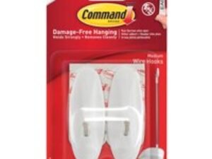 Command Adhesive Strip Wire Hooks White M Pack of 2