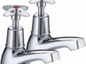 Cross Head Basin Taps - Chrome