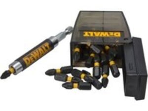 DeWalt Impact Torsion Pozi Screwdriver Bits and Holder PZ2 25mm Pack of 25