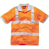 Dickies Mens Hi Vis GO/RT Polo Shirt Orange M