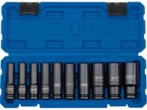 Draper 10 Piece 1/2" Drive Deep Impact Hex Socket Set Metric 1/2