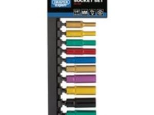 Draper 10 Piece 1/4" Drive Coloured Deep Hex Socket Set Metric 1/4