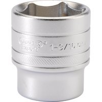 Draper 1/2" Drive Satin Finish Hexagon Socket Imperial 1/2" 1" 3/16