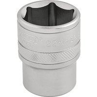 Draper 1/2" Drive Satin Finish Hexagon Socket Metric 1/2" 22mm