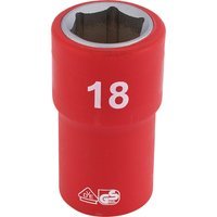 Draper 1/2" Drive VDE Fully Insulated Hexagon Socket Metric 1/2" 18mm