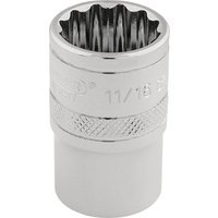 Draper 3/8" Drive Polished Finish Hi Torq Bi Hexagon Socket Imperial 3/8" 11/16