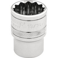Draper 3/8" Drive Polished Finish Hi Torq Bi Hexagon Socket Imperial 3/8" 13/16