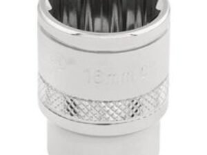 Draper 3/8" Drive Polished Finish Hi Torq Bi Hexagon Socket Metric 3/8" 16mm