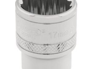 Draper 3/8" Drive Polished Finish Hi Torq Bi Hexagon Socket Metric 3/8" 17mm