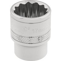 Draper 3/8" Drive Polished Finish Hi Torq Bi Hexagon Socket Metric 3/8" 17mm
