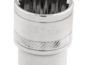 Draper 3/8" Drive Polished Finish Hi Torq Bi Hexagon Socket Metric 3/8" 18mm