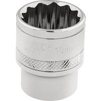 Draper 3/8" Drive Polished Finish Hi Torq Bi Hexagon Socket Metric 3/8" 18mm