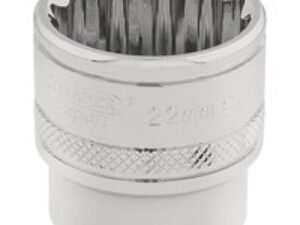 Draper 3/8" Drive Polished Finish Hi Torq Bi Hexagon Socket Metric 3/8" 22mm