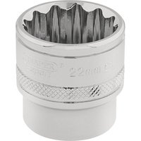 Draper 3/8" Drive Polished Finish Hi Torq Bi Hexagon Socket Metric 3/8" 22mm