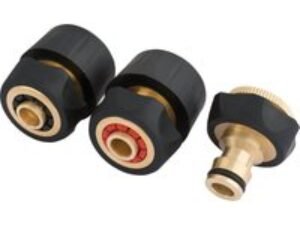Draper 3 Piece Brass and Rubber Hose Connector Set