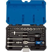 Draper 40 Piece 1/4" Drive Hex Socket Set Metric and Imperial 1/4