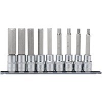 Draper 9 Piece 1/2" Drive Hexagon Socket Bit Set 1/2" 100mm