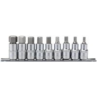 Draper 9 Piece 1/2" Drive Hexagon Socket Bit Set 1/2" 55mm